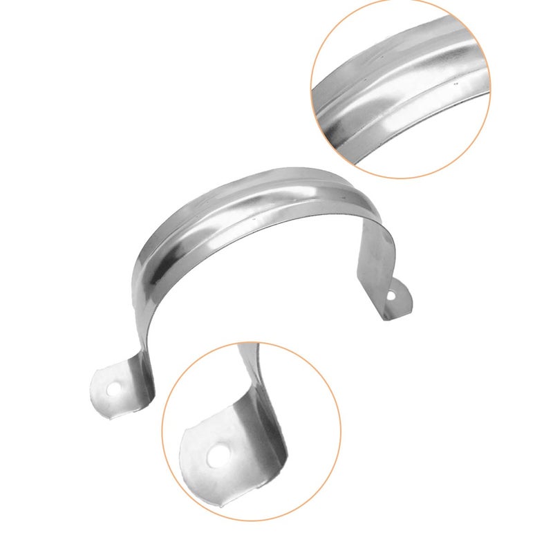 ZLYY 4Inch Two Hole Stainless Steel U-Tube Clamp Connecting Ring Hose Clamp-Bracket Stainless Steel Tube Strap Tension Clip-Heavy Duty Rigid Pipe Strap Clamp For Inner Dia 4Inch Water Pipe 3Pcs(115mm) - Image 4